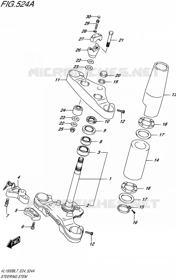 COLONNE DE DIRECTION Suzuki MOTO 1500 BOULEVARD 2017  VL1500B L7 (E24)