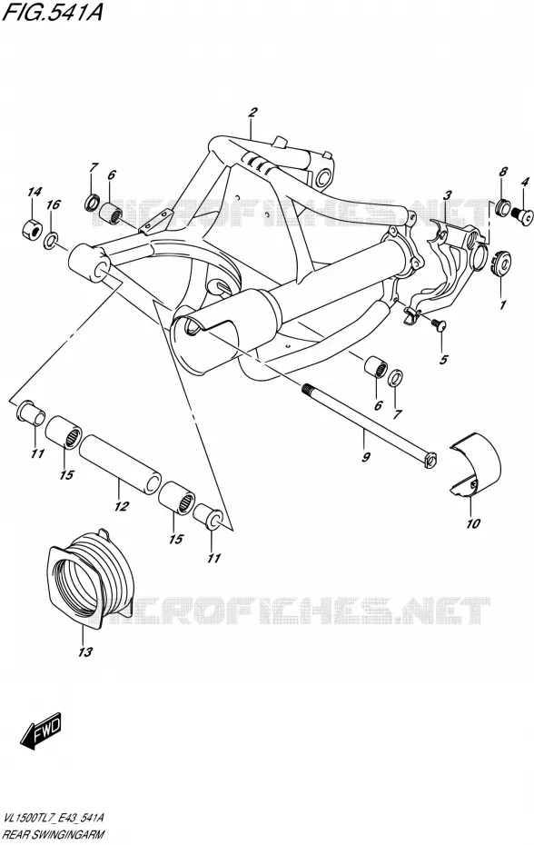 BRAS OSCILLANT ARRIERE Suzuki MOTO 1500 INTRUDER 2017  VL1500BT L7 (E43)