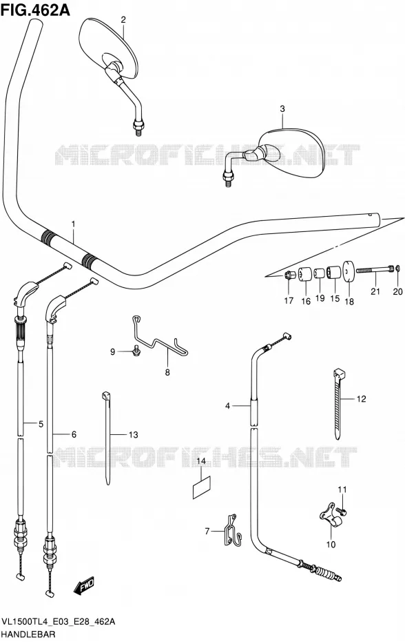 GUIDON Suzuki MOTO 1500 BOULEVARD 2014  VL1500T L4 (E03,E28,E33)