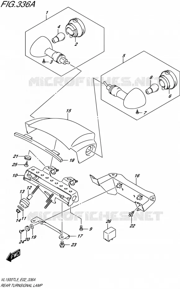 CLIGNOTANTS ARRIERE Suzuki MOTO 1500 BOULEVARD 2015  VL1500T L5 (E19)
