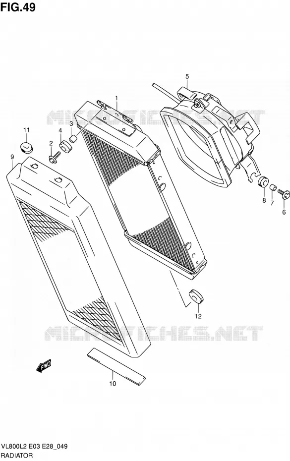 RADIATEUR Suzuki MOTO 800 VOLUSIA 2012  VL800 L2/VL800T L2/VL800C L2