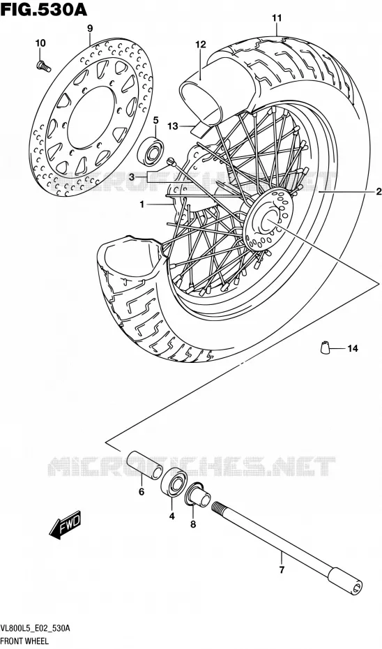 ROUE AVANT (VL800L5 E02) Suzuki MOTO 800 INTRUDER 2015  VL800 L5 (E02)