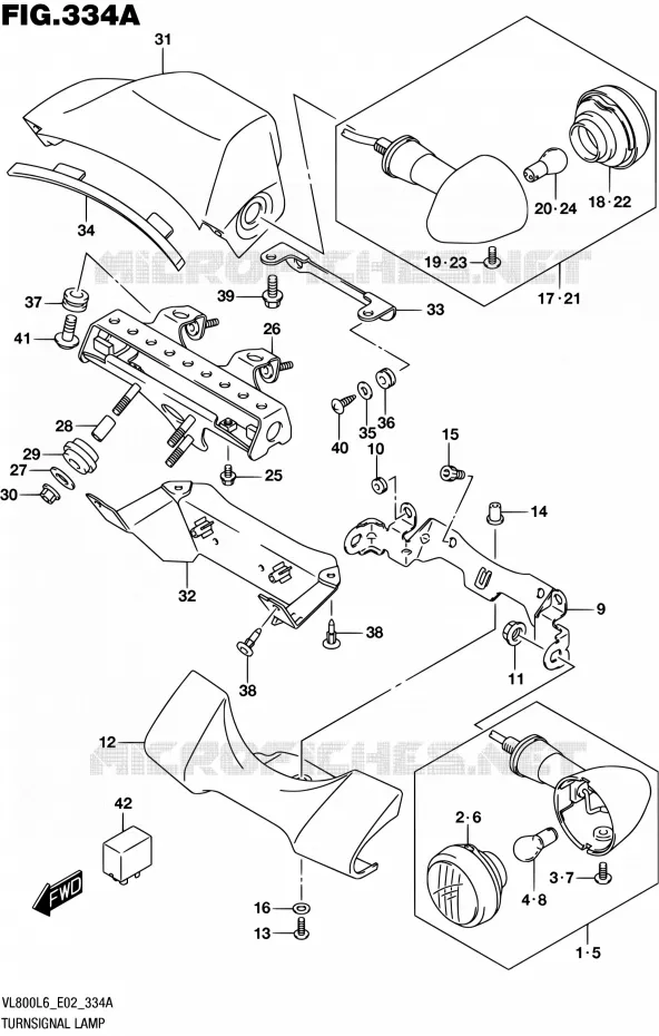 CLIGNOTANTS (VL800L6 E02) Suzuki MOTO 800 BOULEVARD 2016  VL800 L6 (E02)