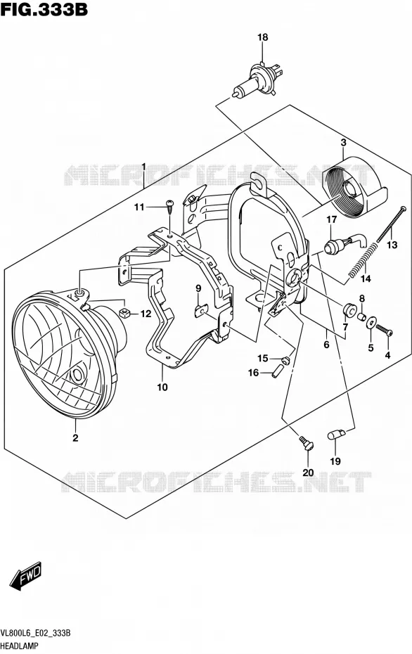 PHARE (VL800L6 E19) Suzuki MOTO 800 BOULEVARD 2016  VL800 L6 (E19)