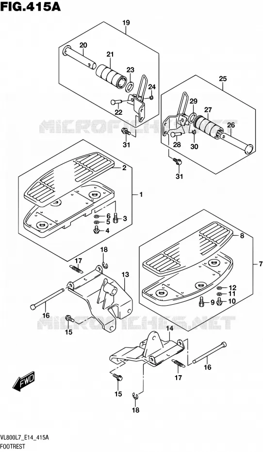 REPOSE PIED Suzuki MOTO 800 INTRUDER 2017  VL800 L7 (E14)
