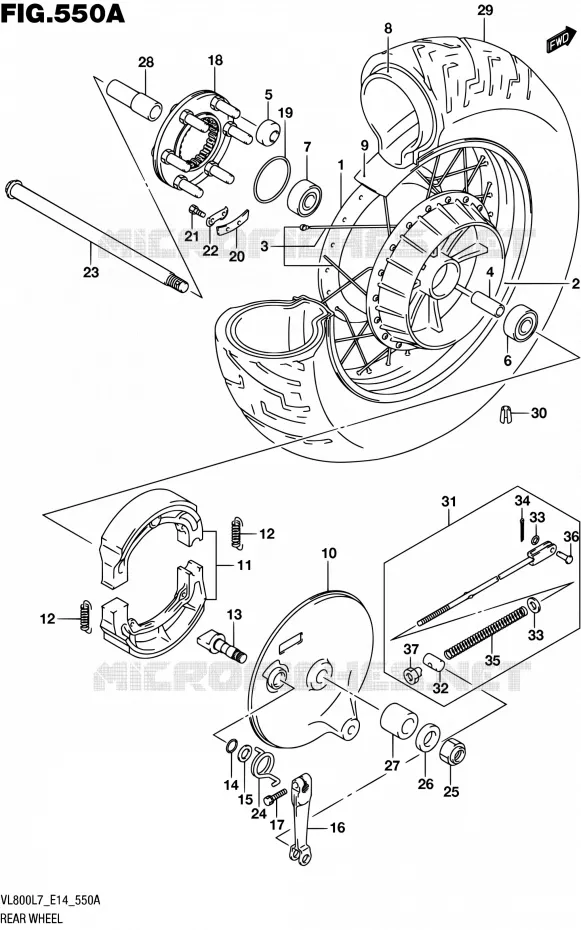 ROUE ARRIERE Suzuki MOTO 800 INTRUDER 2017  VL800 L7 (E14)