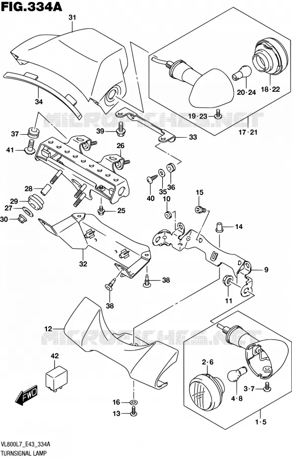 CLIGNOTANTS Suzuki MOTO 800 INTRUDER 2017  VL800 L7 (E43)