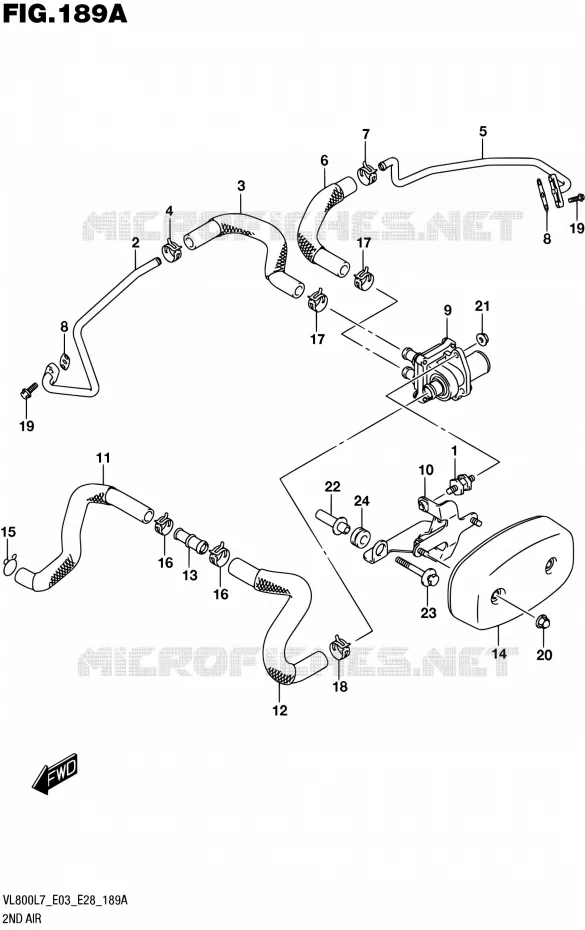 SYSTEME RECYCLAGE GAZ ECHAPPEMENT Suzuki MOTO 800 BOULEVARD 2017  VL800 L7/VL800T L7 (E03,E28,E33)