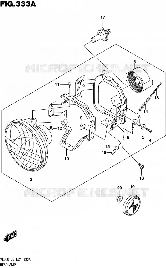 PHARE Suzuki MOTO 800 BOULEVARD 2016  VL800T L6 (E24)