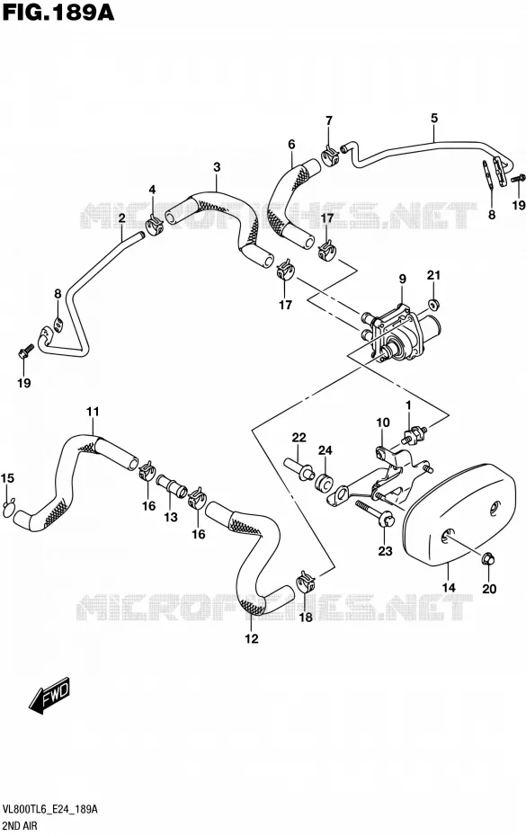 SYSTEME RECYCLAGE GAZ ECHAPPEMENT Suzuki MOTO 800 BOULEVARD 2016  VL800T L6 (E24)