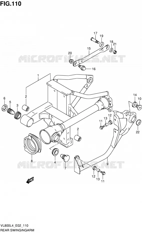 BRAS OSCILLANT ARRIERE Suzuki MOTO 800 INTRUDER 2014  VL80UE L4 (E19)