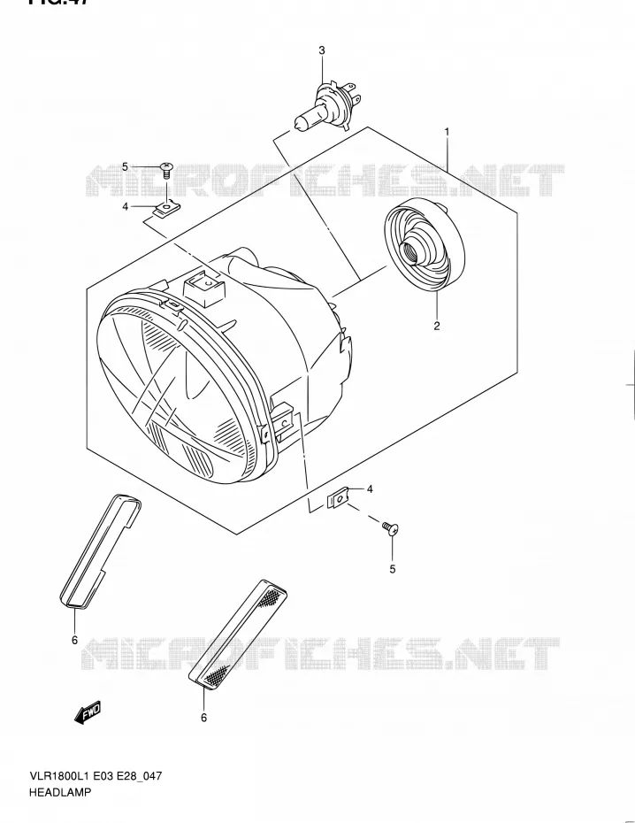 PHARE Suzuki MOTO 1800 INTRUDER 2011  VLR1800 L1/VLR1800T L1 (E03,E28,E33)