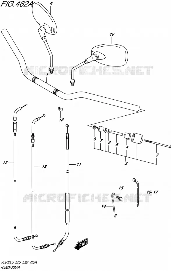 GUIDON Suzuki MOTO 800 MARAUDER 2015  VZ800 L5 (E03,E28,E33)