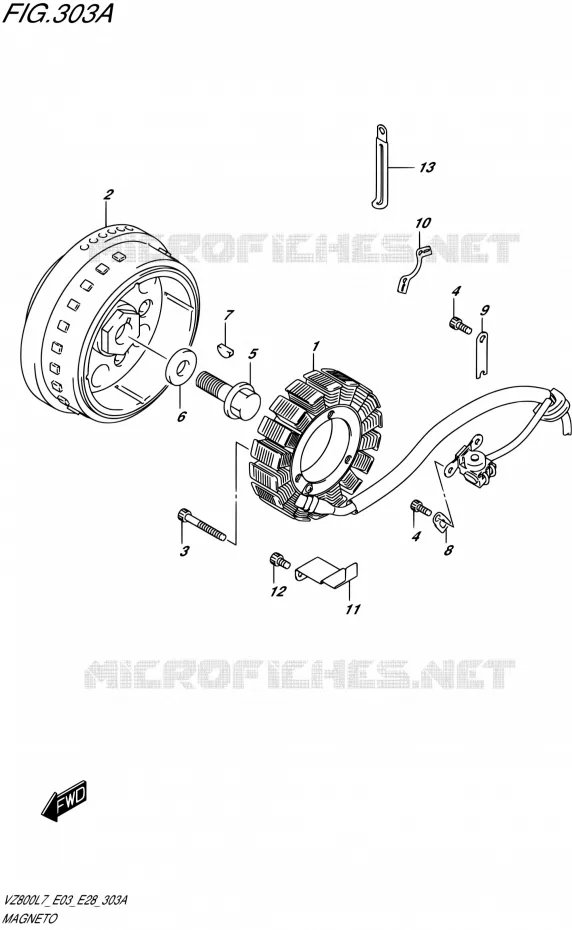 ALLUMAGE ROTOR - STATOR Suzuki MOTO 800 MARAUDER 2017  VZ800 L7 (E03,E28,E33)