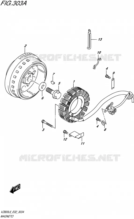 ALLUMAGE ROTOR - STATOR Suzuki MOTO 800 MARAUDER 2016  VZ800UE L6 (E19)
