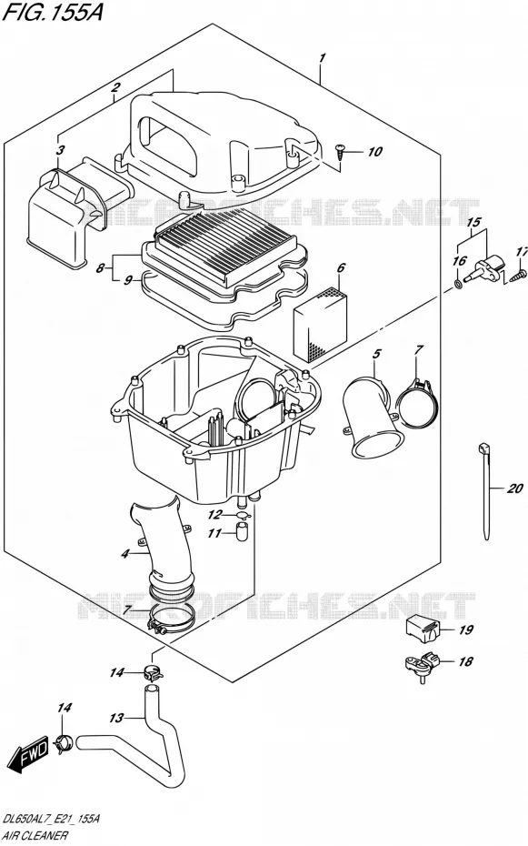 FILTRE A AIR Suzuki MOTO 650 V-STROM 2017  DL650AL7 E21