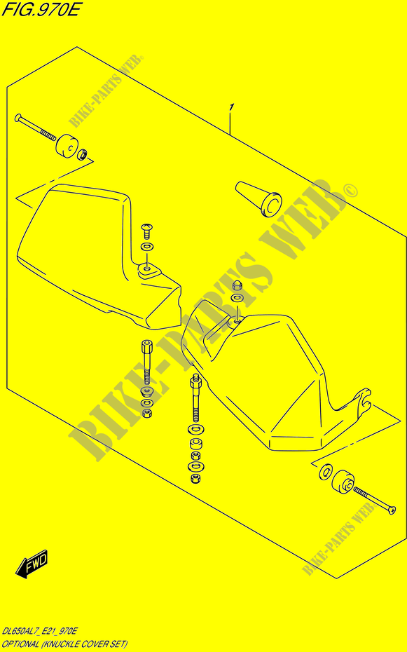 OPTIONSL (KNUCKLE COVER SET) (DL650AUEL7 E21) pour Suzuki V-STROM 650 2017