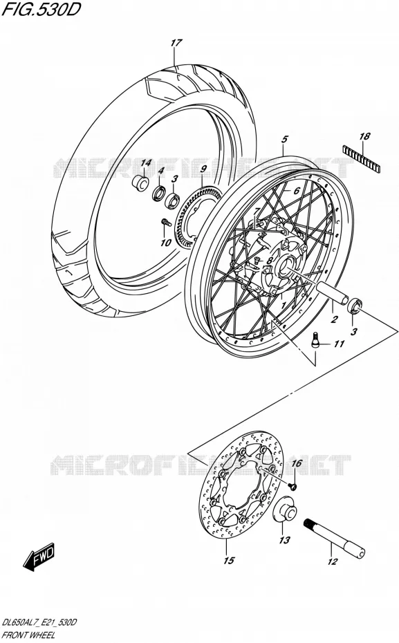 ROUE AVANT (DL650XAUEL7 E21) Suzuki MOTO 650 V-STROM 2017  DL650AL7 E21