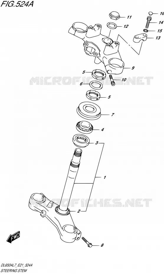 COLONNE DE DIRECTION Suzuki MOTO 650 V-STROM 2017  DL650XAL7 E21