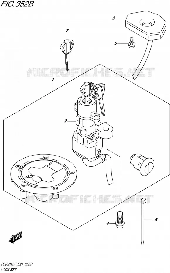 KIT SERRURE Suzuki MOTO 650 V-STROM 2017  DL650XAL7 E21