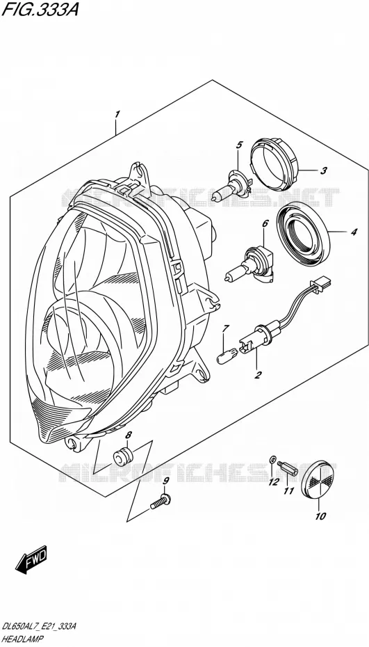 PHARE Suzuki MOTO 650 V-STROM 2017  DL650XAL7 E21