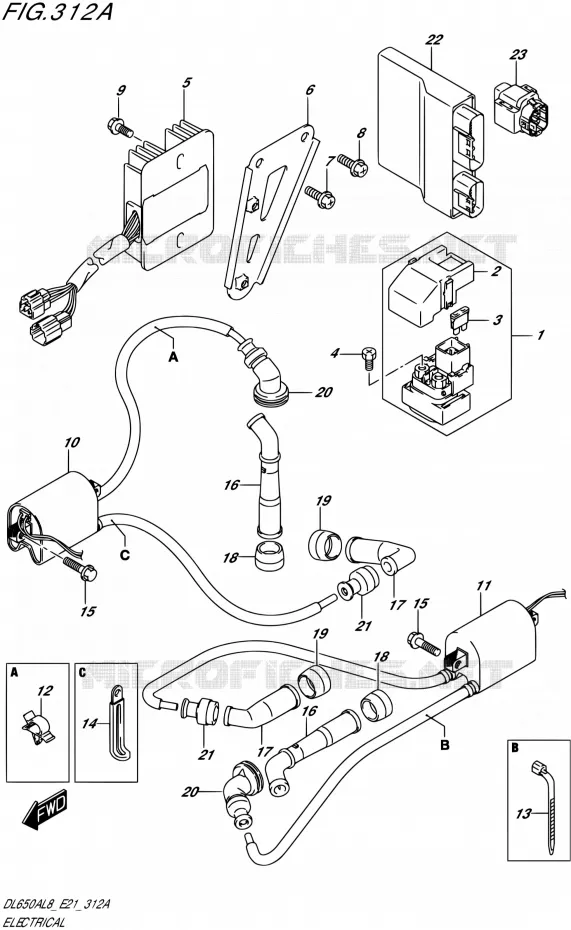 PARTIE ELECTRIQUEA,DL650A) Suzuki MOTO 650 V-STROM 2018  DL650A L8 E21