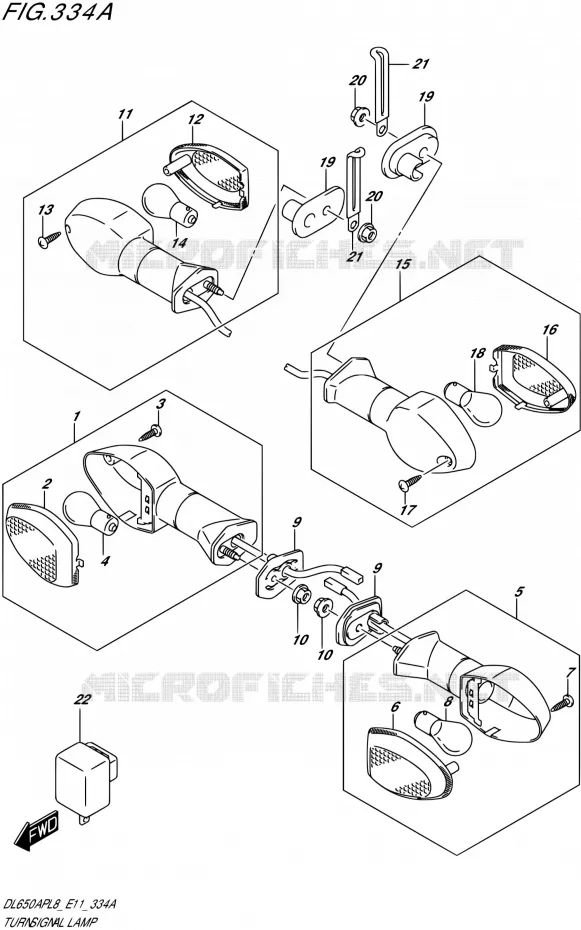 CLIGNOTANTS Suzuki MOTO 650 V-STROM 2018  DL650AP L8 (E11)