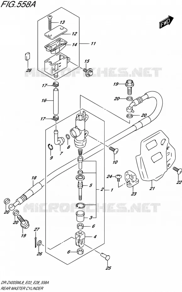 MAITRE CYLINDRE ARRIERE Suzuki MOTO 400 DR-ZSM 2018  DR-Z400SML8 (E03,E28,P33)