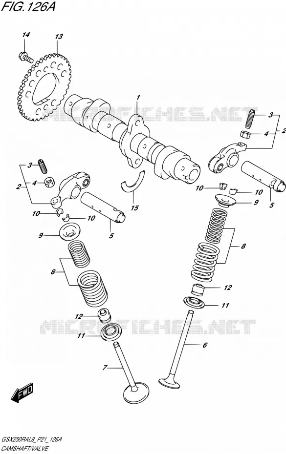 ARBRE A CAMES - VALVE Suzuki MOTO 250 GSX-R 2018  GSX250RA L8/GSX250RZA L8 P21