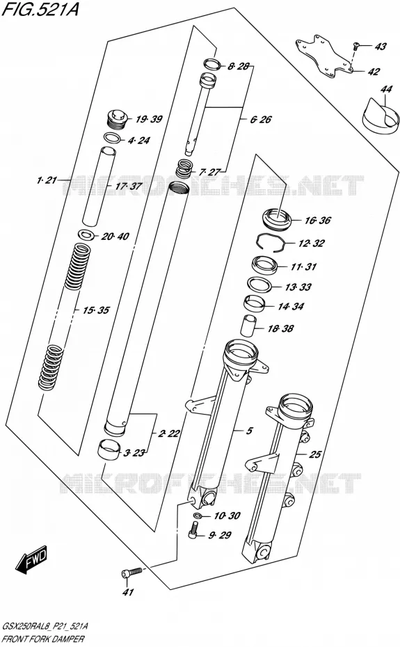 FOURCHE Suzuki MOTO 250 GSX-R 2018  GSX250RA L8/GSX250RZA L8 P21