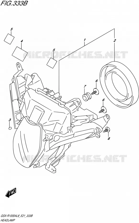 PHARE (GSX-R1000RZAL8 E21) Suzuki MOTO 1000 GSX-R 2018  GSX-R1000RZAL8 / GSX-R1000RAL8 E21