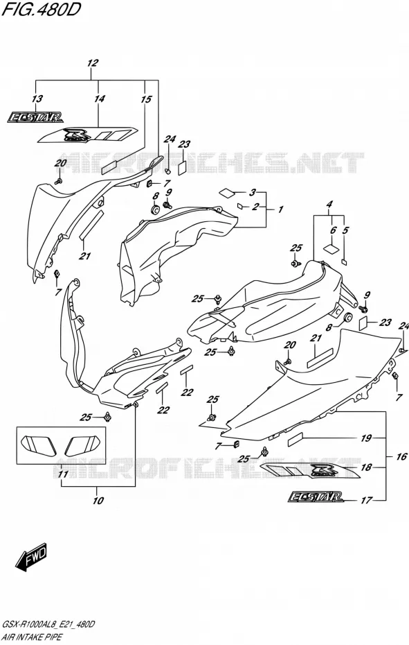 PRISE D AIR (GSX-R1000RAL8 E21) Suzuki MOTO 1000 GSX-R 2018  GSX-R1000RZAL8 / GSX-R1000RAL8 E21