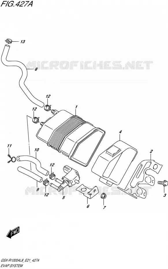 SYSTÈME DE RECYCLAGE VAPEURS CARBURANT Suzuki MOTO 1000 GSX-R 2018  GSX-R1000RZAL8 / GSX-R1000RAL8 E21