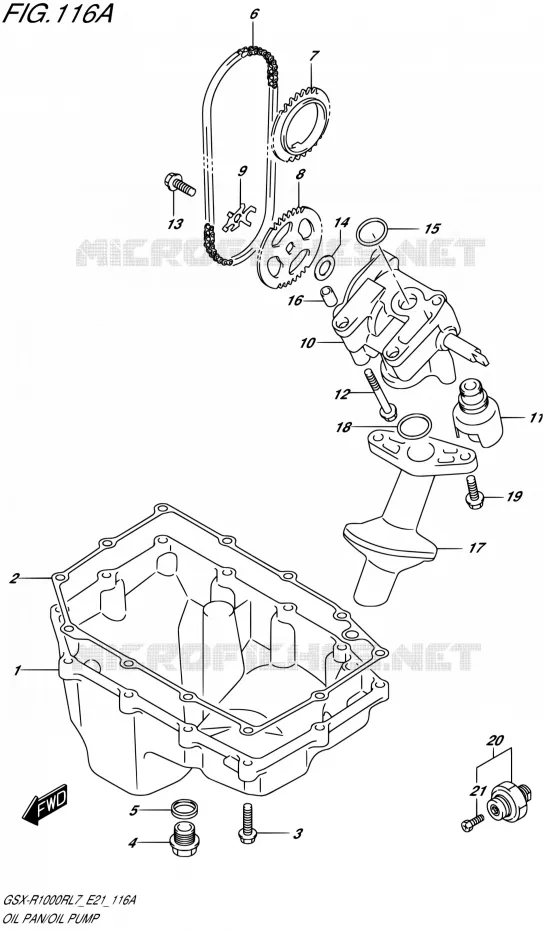 CARTER INFERIEUR - POMPE A HUILE Suzuki MOTO 1000 GSX-R 2017  GSX-R1000RL7 / GSX-R1000RZL7 E21