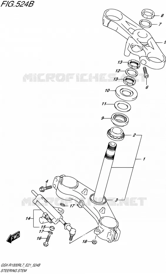 COLONNE DE DIRECTION (GSX-R1000RZL7 E21) Suzuki MOTO 1000 GSX-R 2017  GSX-R1000RL7 / GSX-R1000RZL7 E21