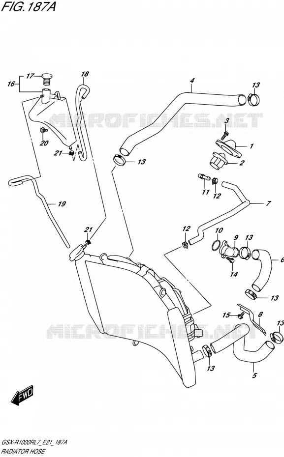 DURITE DE RADIATEUR Suzuki MOTO 1000 GSX-R 2017  GSX-R1000RL7 / GSX-R1000RZL7 E21