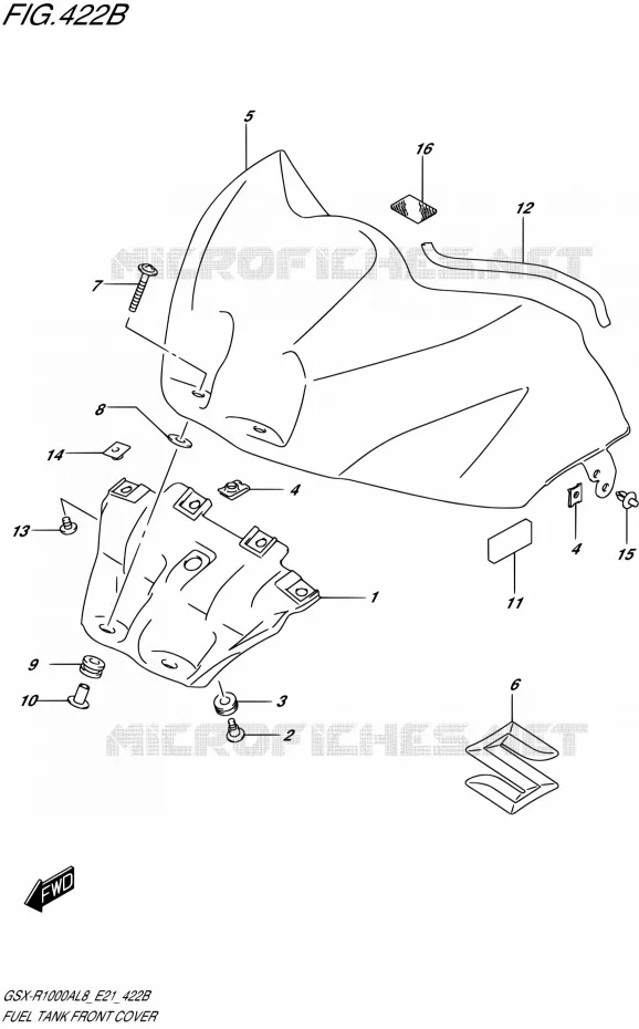 COUVRE RESERVOIR (GSX-R1000AL8 E21) (FOR YKV) Suzuki MOTO 1000 GSX-R 2018  GSX-R1000AL8 E21