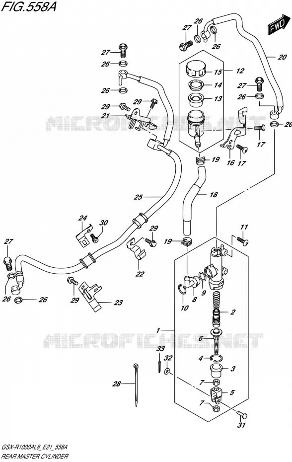 MAITRE CYLINDRE ARRIERE Suzuki MOTO 1000 GSX-R 2018  GSX-R1000AL8 E21