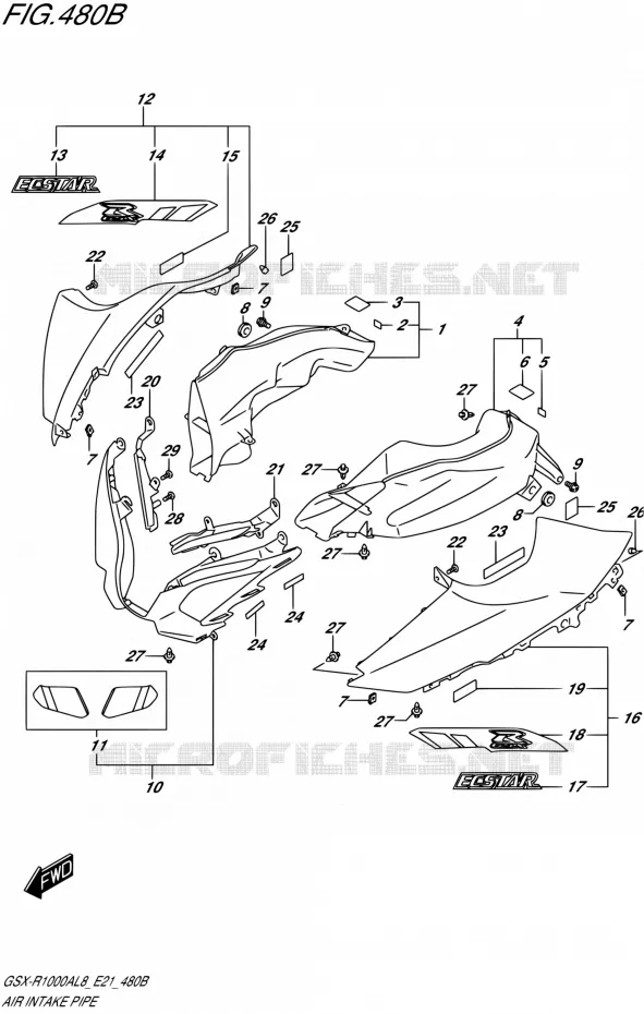 PRISE D AIR (GSX-R1000AL8 E21) (FOR YSF) Suzuki MOTO 1000 GSX-R 2018  GSX-R1000AL8 E21
