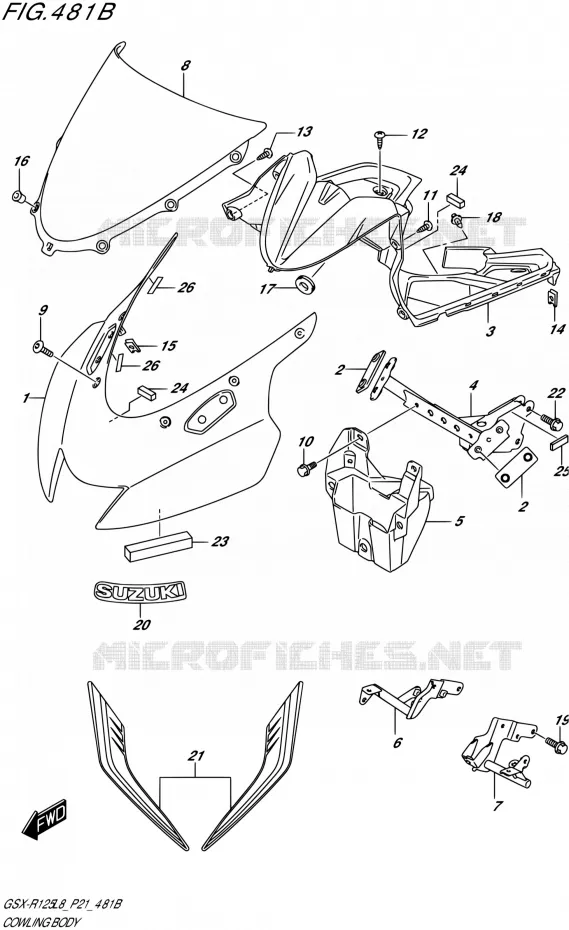 CARENAGES - ETIQUETTESS (GSX-R125RLX) Suzuki MOTO 125 GSX-R 2018  GSX-R125L8 P21