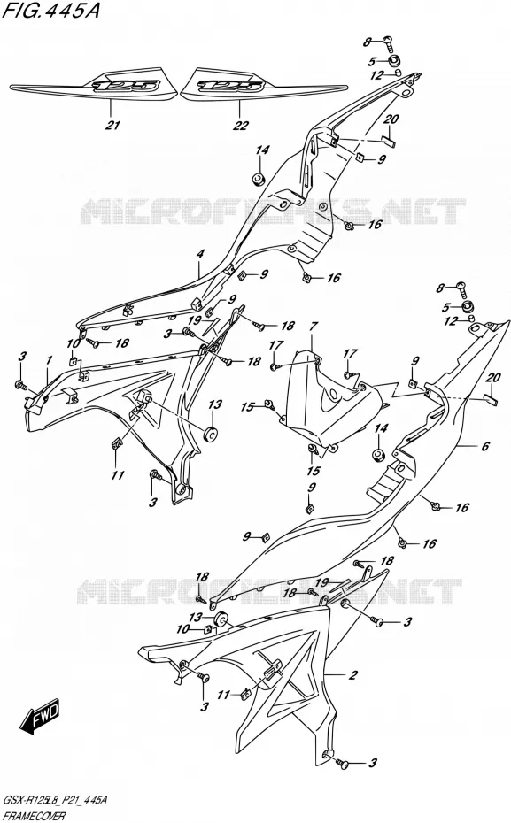CARENAGES ARRIEREX-R125RL) Suzuki MOTO 125 GSX-R 2018  GSX-R125L8 P21