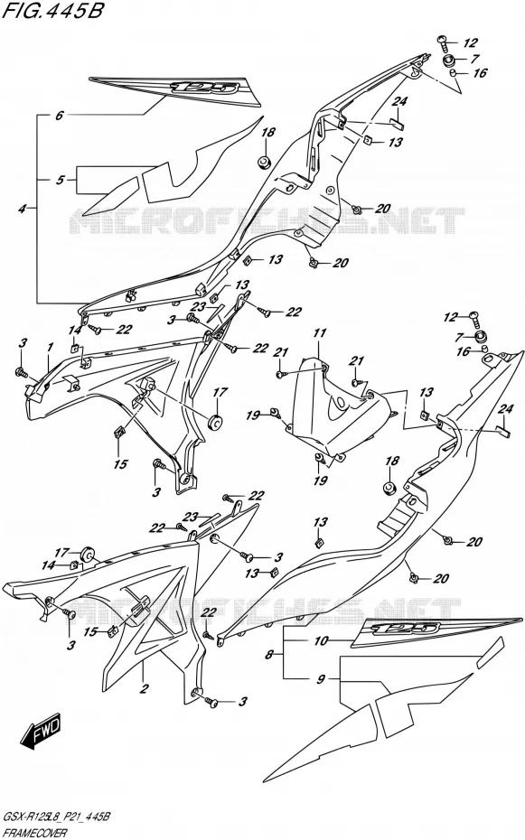 CARENAGES ARRIEREX-R125RLX) Suzuki MOTO 125 GSX-R 2018  GSX-R125L8 P21