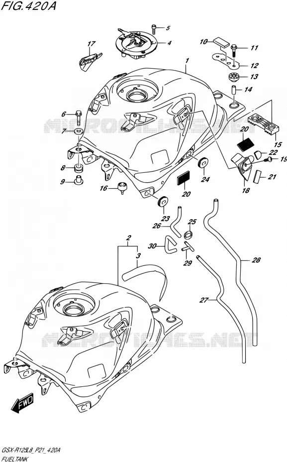 RESERVOIR D'ESSENCE125RL) Suzuki MOTO 125 GSX-R 2018  GSX-R125L8 P21