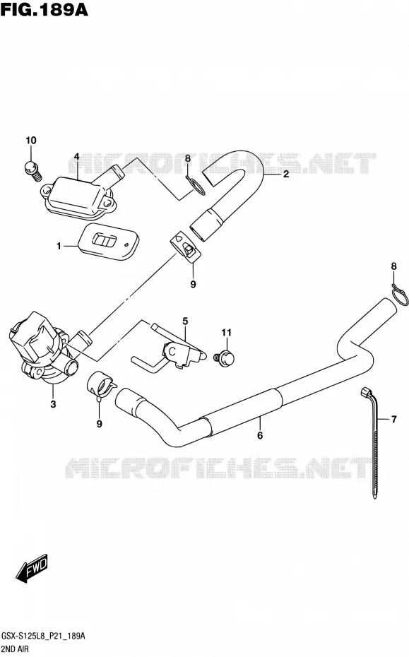 SYSTEME RECYCLAGE GAZ ECHAPPEMENT Suzuki MOTO 125 GSX-S 2018  GSX-S125L8 P21