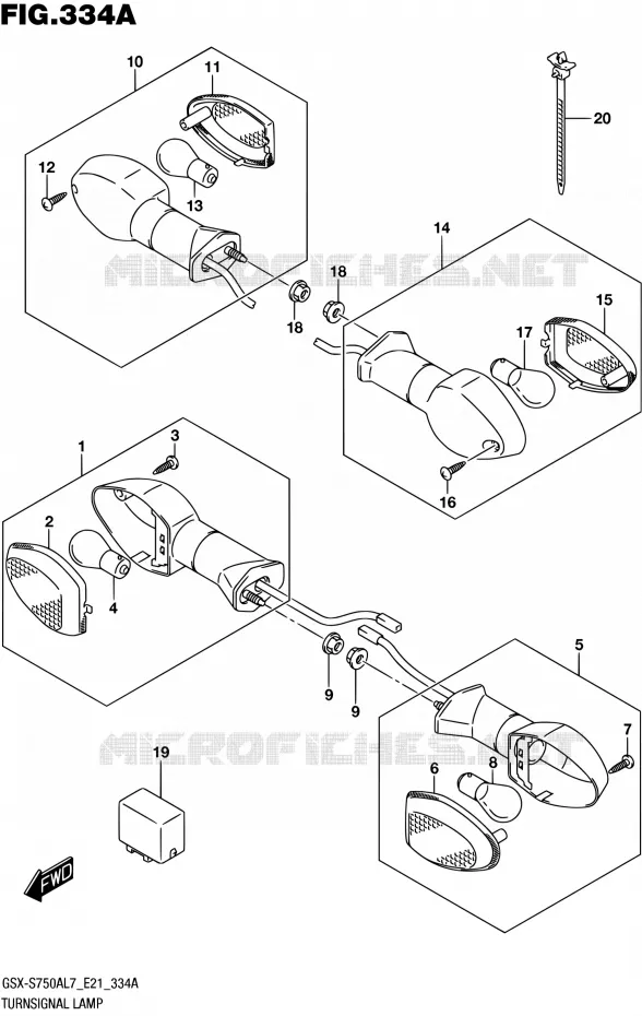 CLIGNOTANTS Suzuki MOTO 750 GSX-S 2017  GSX-S750AL7 E21