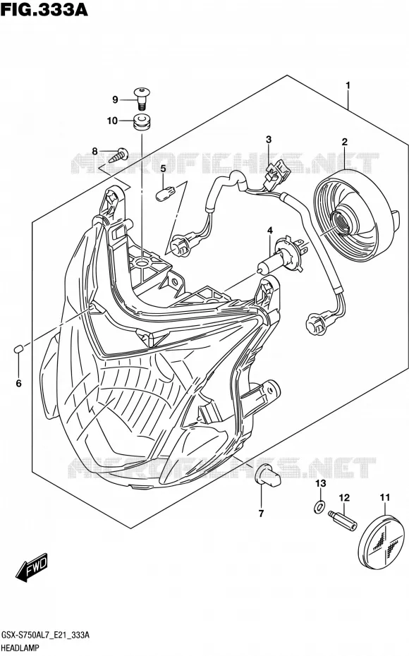 PHARE Suzuki MOTO 750 GSX-S 2017  GSX-S750AL7 E21