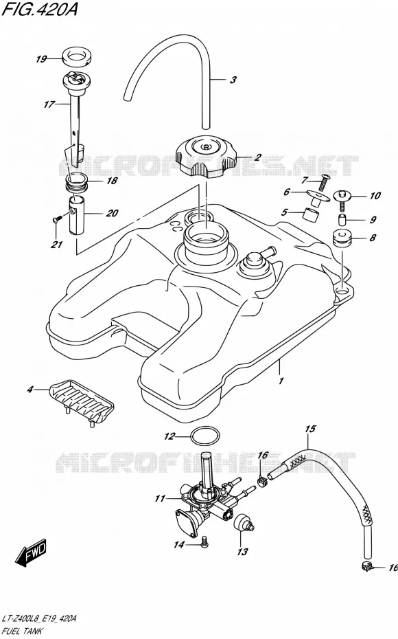 RESERVOIR D'ESSENCE Suzuki QUAD 400 QUADSPORT 2018  LT-Z400L8 E19