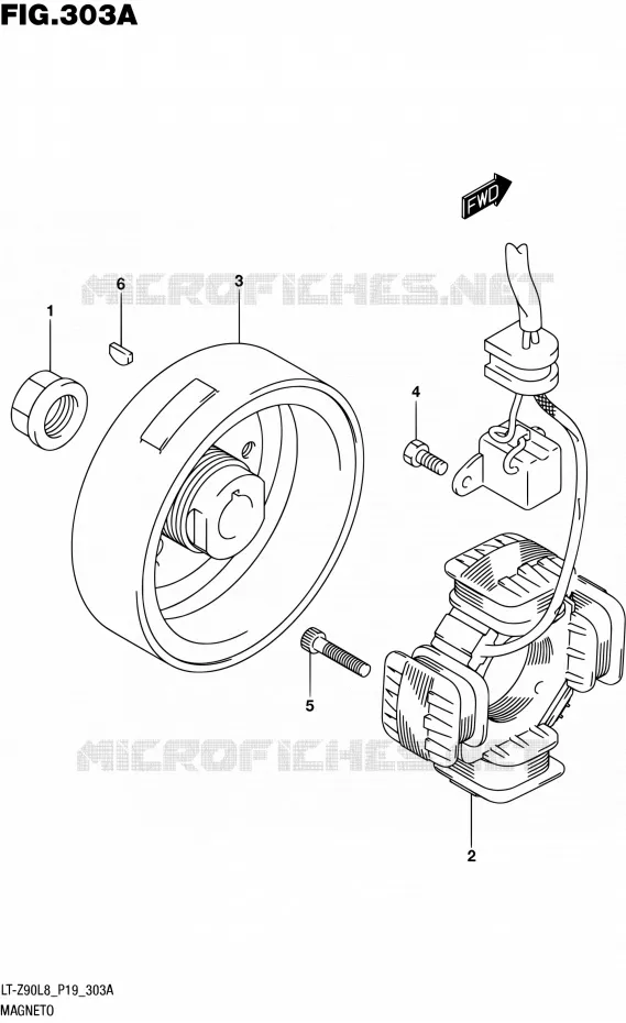 ALLUMAGE ROTOR - STATOR Suzuki QUAD 90 QUADSPORT 2018  LT-Z90L8 P19