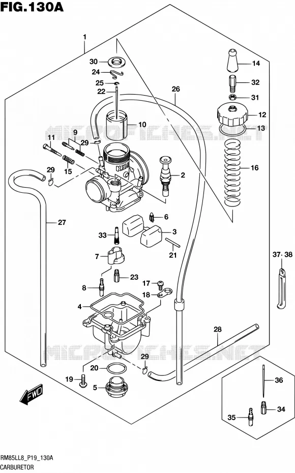 CARBURATEUR Suzuki MOTO 85 RM 2018  RM85LL8 P19