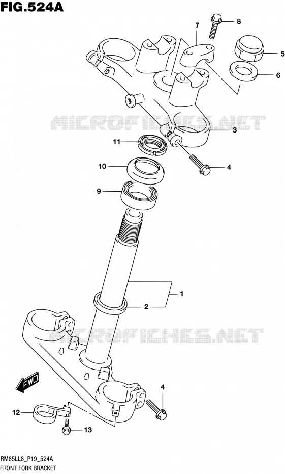 COLONNE DE DIRECTION Suzuki MOTO 85 RM 2018  RM85LL8 P19